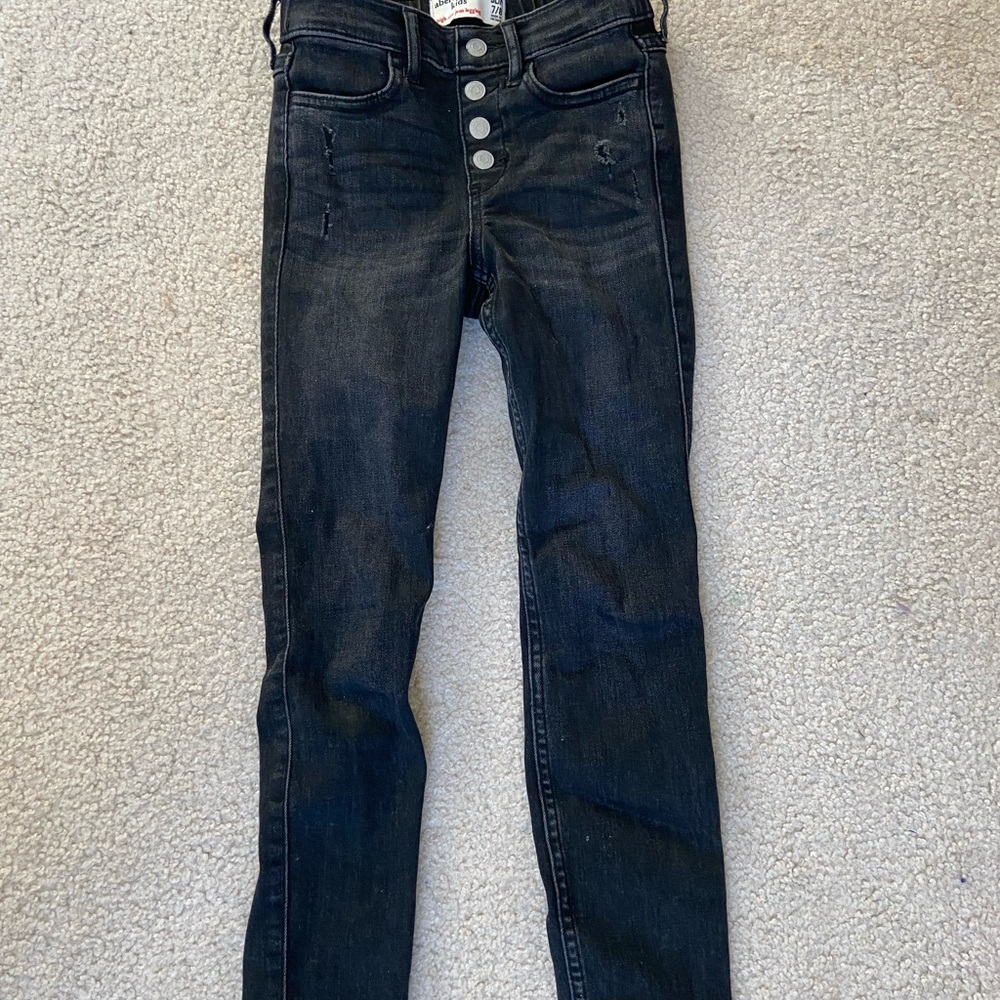 Black Abercrombie kids jeans 7/8